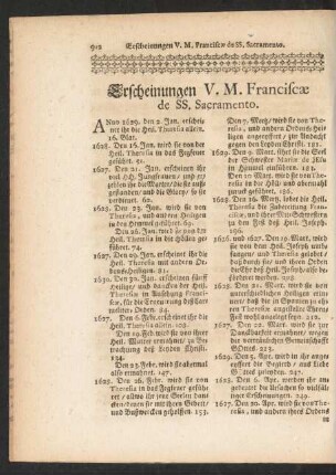 Erscheinungen V. M. Franciscae de SS. Sacramento
