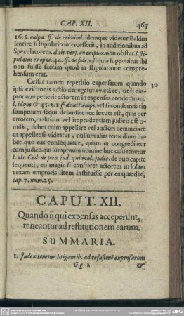 Caput XII. Quando ii qui expensas acceperunt, teneantur ad restitutionem earum