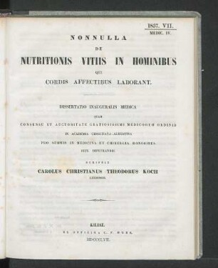 Nonnulla De Nutritionis Vitiis In Hominibus Qui Cordis Affectibus Laborant.