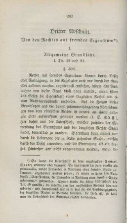 Dritter Abschnitt. Von den Rechten auf fremdes Eigenthum.