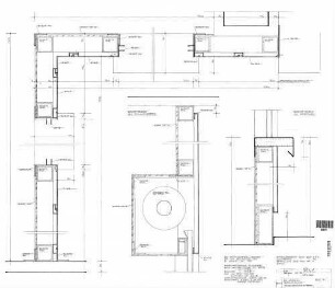 Aalen: Sozialgebäude - Küchentrennwand Detail Nebengeb. Küche