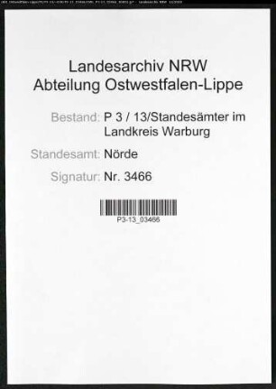 Sterberegister Standesamt Nörde
