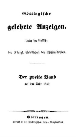 1850,2: Göttingische gelehrte Anzeigen