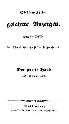 1850,2: Göttingische gelehrte Anzeigen