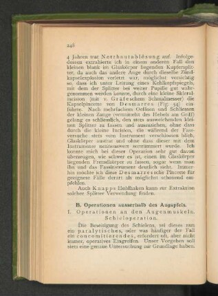 I. Operationen an den Augenmuskeln. Schieloperationen.
