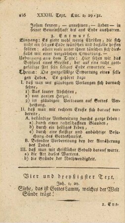 Vier und dreyßigster Text