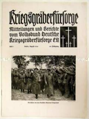 Monatszeitschrift "Kriegsgräberfürsorge" u.a. zum Besuch Hitlers auf dem Soldatenfriedhof Langemarck