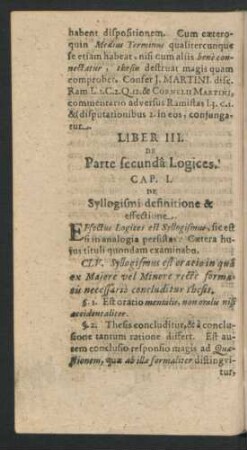 Cap. I. De Syllogismi definitione & effectione.