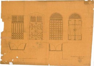 Schmidt, Heinrich von; Gelnhausen; Marienkirche, Restaurierung - Portal (Grundrisse, Ansichten)