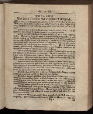 Das XV. Capitel. Von denen Ulceribus oder Geschwüren und Fisteln
