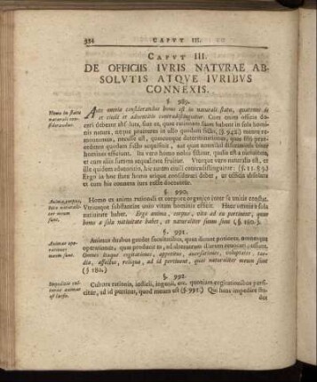 Caput III. De Officiis Iuris Naturae Absolutis Atque Iuribus Connexis