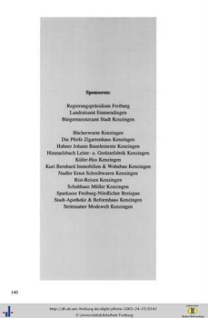 Liste der Sponsoren