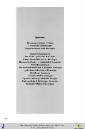 Liste der Sponsoren