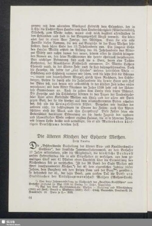 Die älteren Kirchen der Ephorie Meißen