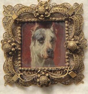 Kopf einer Dogge. Miniatur aus der Sammlung Loewe