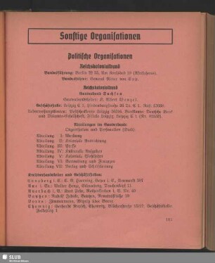 Sonstige Organisationen
