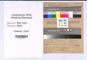 Entnazifizierung Erich Wehner , geb. 17.05.1903 (Inspektor)