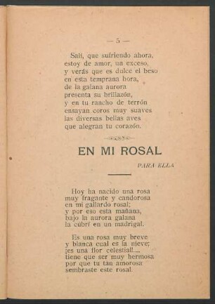 En mi rosal : Para ella