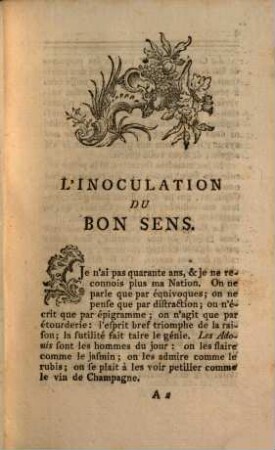 L' Inoculation du Bon Sens