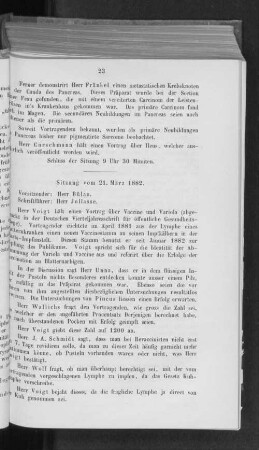 Sitzung vom 21. März 1882.