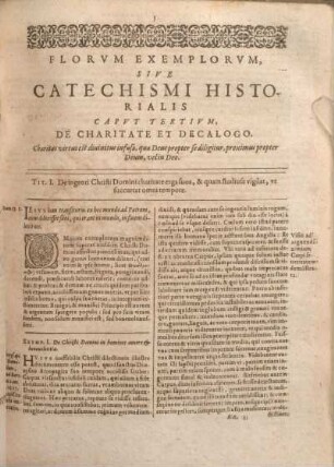 Florvm Exemplorvm, Sive Catechismi Historialis Capvt Tertivm, De Charitate Et Decalogo.