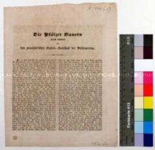 Flugschrift der Pfälzer Bauern an den provisorischen Landes-Ausschuss der Volksvereine