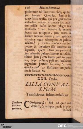 XXII. Ordo. Lilia Convallium.