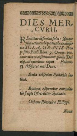 Dies Mercurii.