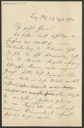 Brief an Ludwig Strecker <senior> an B. Schott's Söhne : 23.12.1899