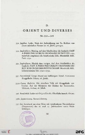 D. Orient und Diverses (Nr. 332-345)