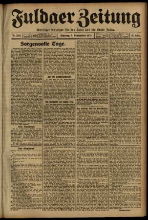 Ausgabe vom Montag, den 05. September 1921.