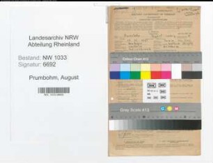 Entnazifizierung August Prumbohm , geb. 17.12.1885 (Polizeibeamter)