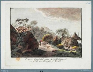 Bauerngehöft mit Schafen in Potschappel im Plauenschen Grund (heute Freital)