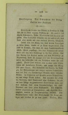 16. Fortsetzung. Die Schlachten bei Prag, Collin und Roßbach. (J. 1757.)