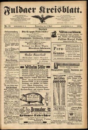 Zweite Ausgabe vom Donnerstag, den 03. April 1902.
