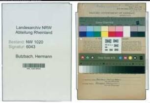 Entnazifizierung Hermann Butzbach , geb. 04.03.1908 (Saenger)