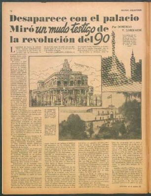 Desaparece con el palacio Miró un mudo testigo de la revolución del 90