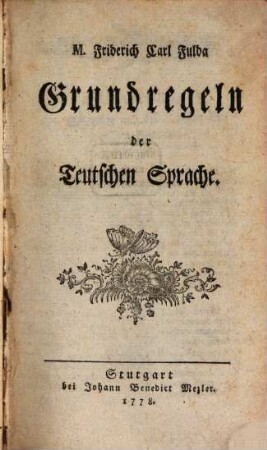 Grundregeln der teutschen Sprache