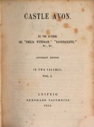 Castle Avon : in 2 vols.. 1