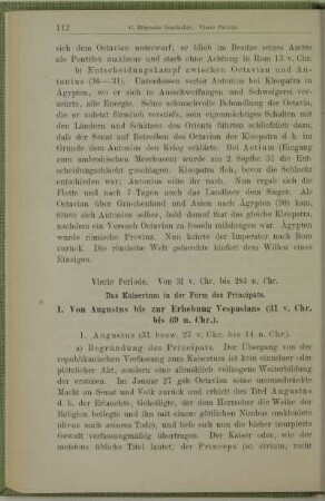 Vierte Periode Von 31 v. Chr. bis 284 n. Chr.