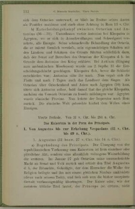 Vierte Periode Von 31 v. Chr. bis 284 n. Chr.