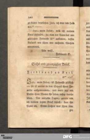 Sechs und zwanzigster Brief.