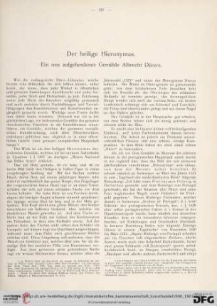 Der heilige Hieronymus : ein neu aufgefundenes Gemälde Albrecht Dürers