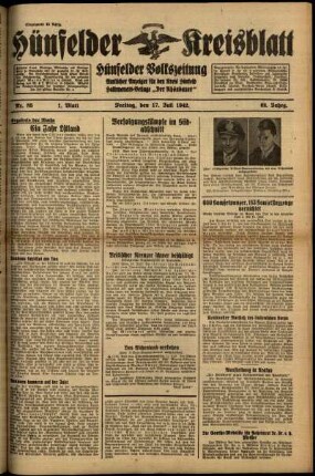 Erste Ausgabe vom Freitag, den 17. Juli 1942.