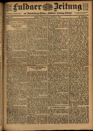 Zweite Ausgabe vom Samstag, den 18. November 1899.