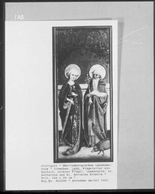 Flügelaltar aus Haslach: Helige Katharina und Heiliger Antonius Eremita