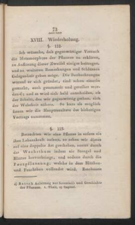 XVIII. Wiederholung