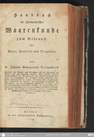 Handbuch der pharmaceutischen Waarenkunde : zum Gebrauch für Aerzte, Apotheker und Droguisten