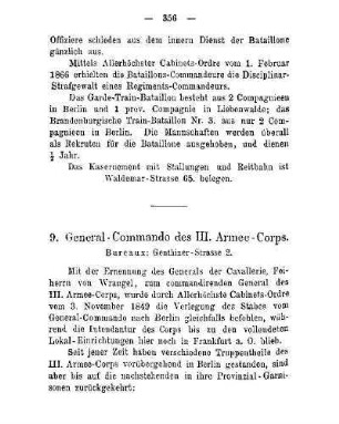 9. General-Commando des III. Armee-Corps