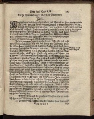 Kurtze Anmerckungen über den Propheten Joel – Kurtze Zergliederung einiger Dinge aus dem Propheten Amos